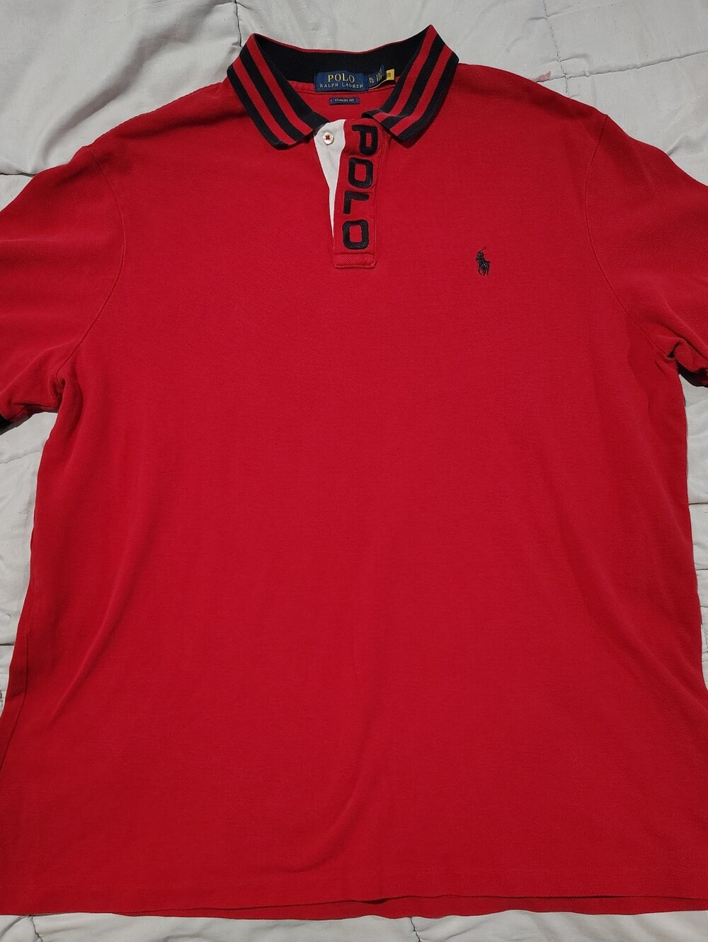 Polo by Ralph Lauren Red Men’s Polo with Black Trim Size XL